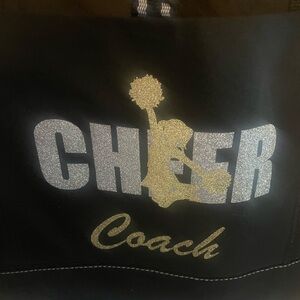 Cheer Coach Black and Gold Tote Bag
